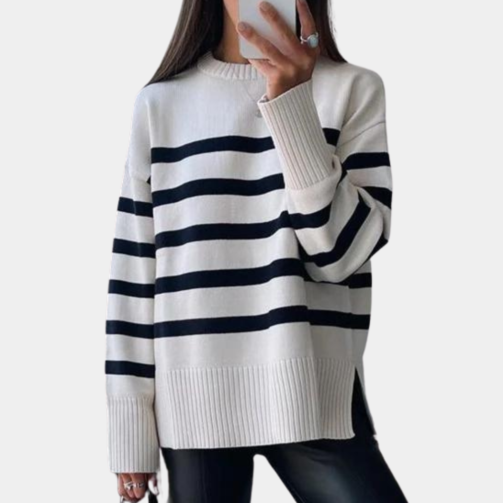 Fashionable Large Stripe Women's Jumper