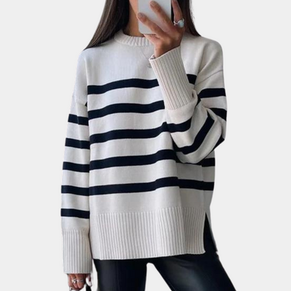 Fashionable Large Stripe Women's Jumper