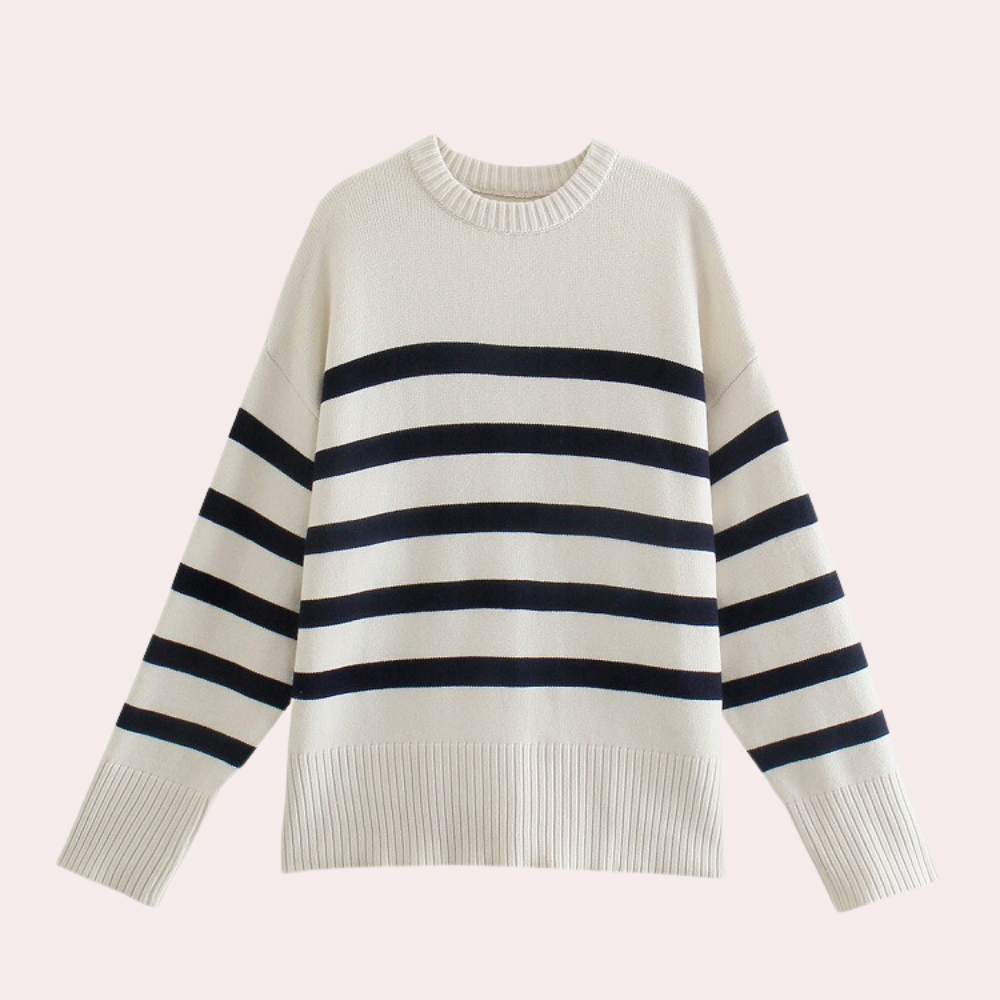 Fashionable Large Stripe Women's Jumper