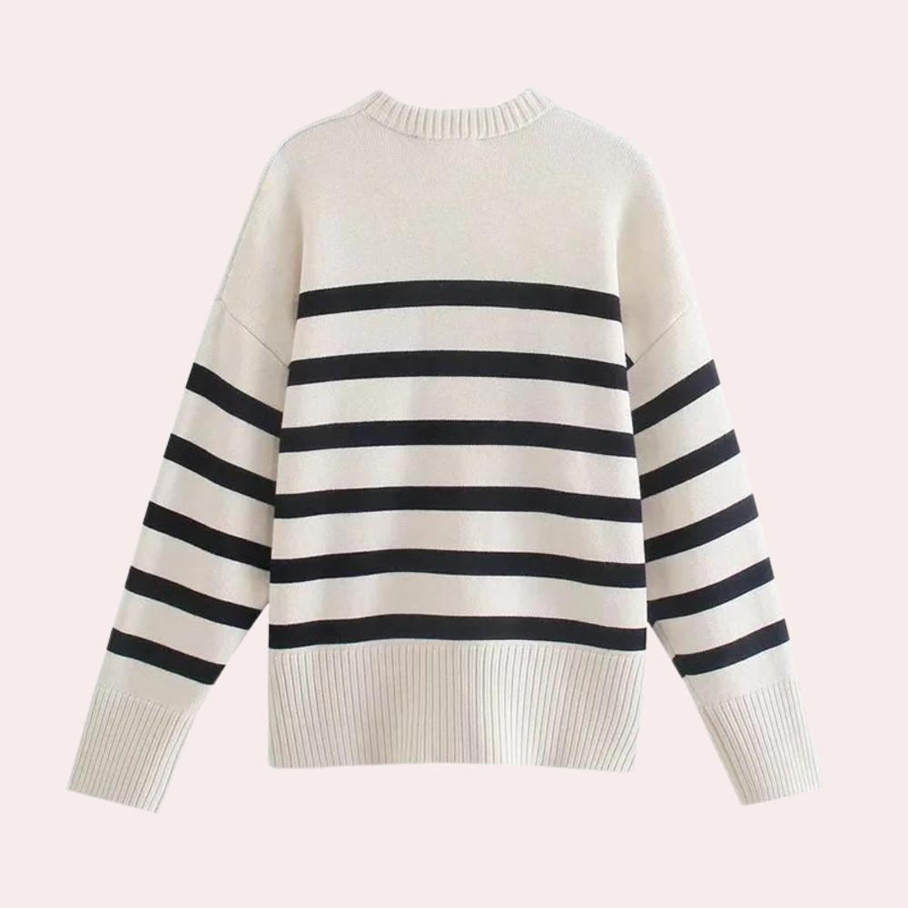 Fashionable Large Stripe Women's Jumper