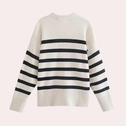 Fashionable Large Stripe Women's Jumper