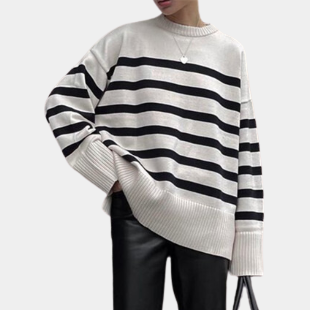 Fashionable Large Stripe Women's Jumper - OutfitLondon