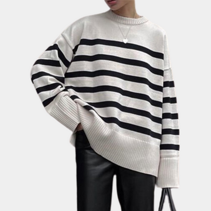 Fashionable Large Stripe Women's Jumper - OutfitLondon