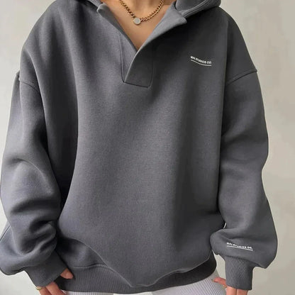 Fashionable Large Women's Hooded Sweatshirt