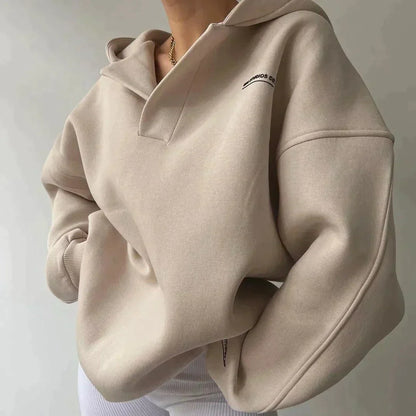 Fashionable Large Women's Hooded Sweatshirt