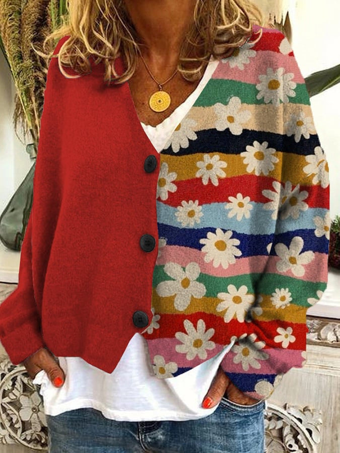Fashionable Quilted Ladies Button Front Cardigan - OutfitLondon