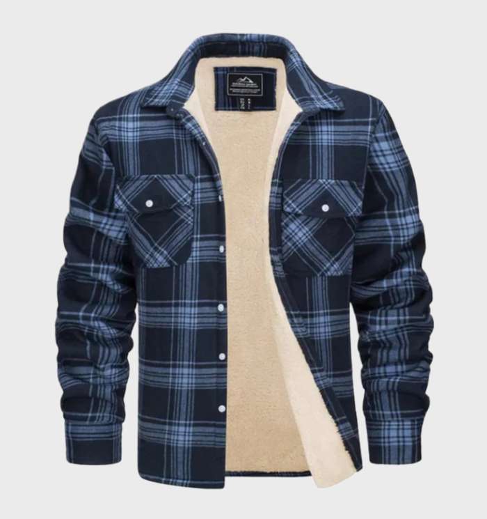 Classic Plaid Mens Flannel Shirt Jacket