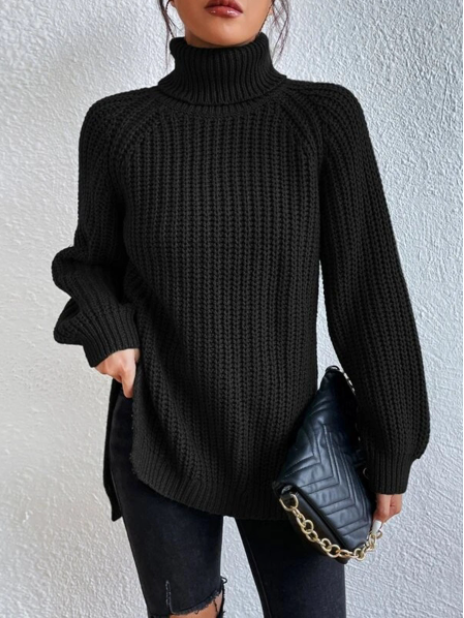 Fashionable Ladies Knit Turtleneck Jumper