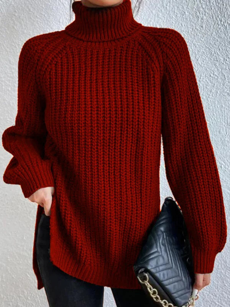 Fashionable Ladies Knit Turtleneck Jumper