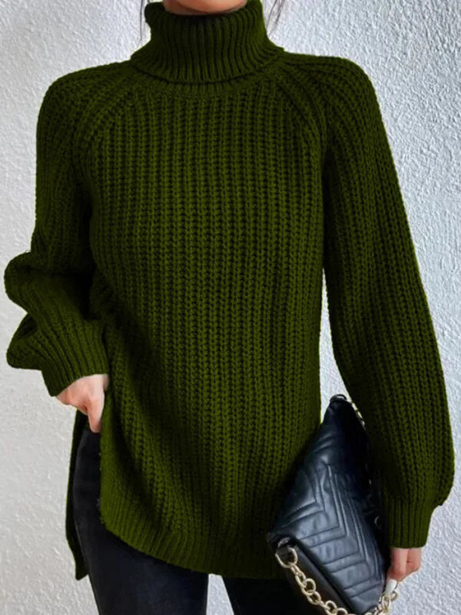 Fashionable Ladies Knit Turtleneck Jumper