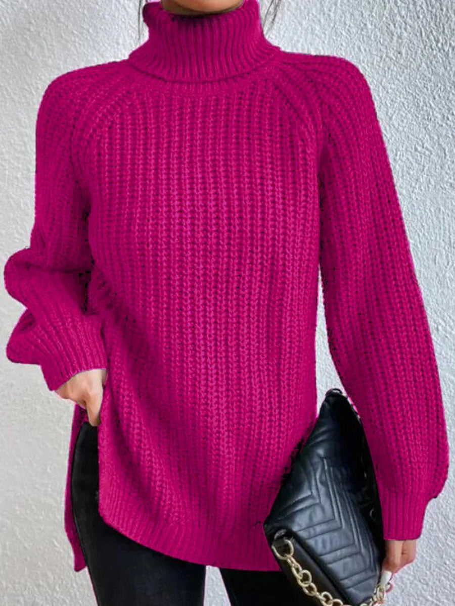 Fashionable Ladies Knit Turtleneck Jumper