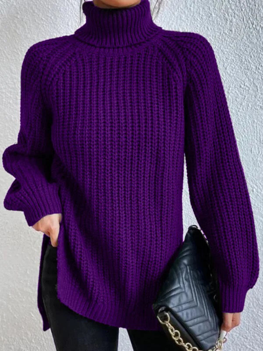Fashionable Ladies Knit Turtleneck Jumper
