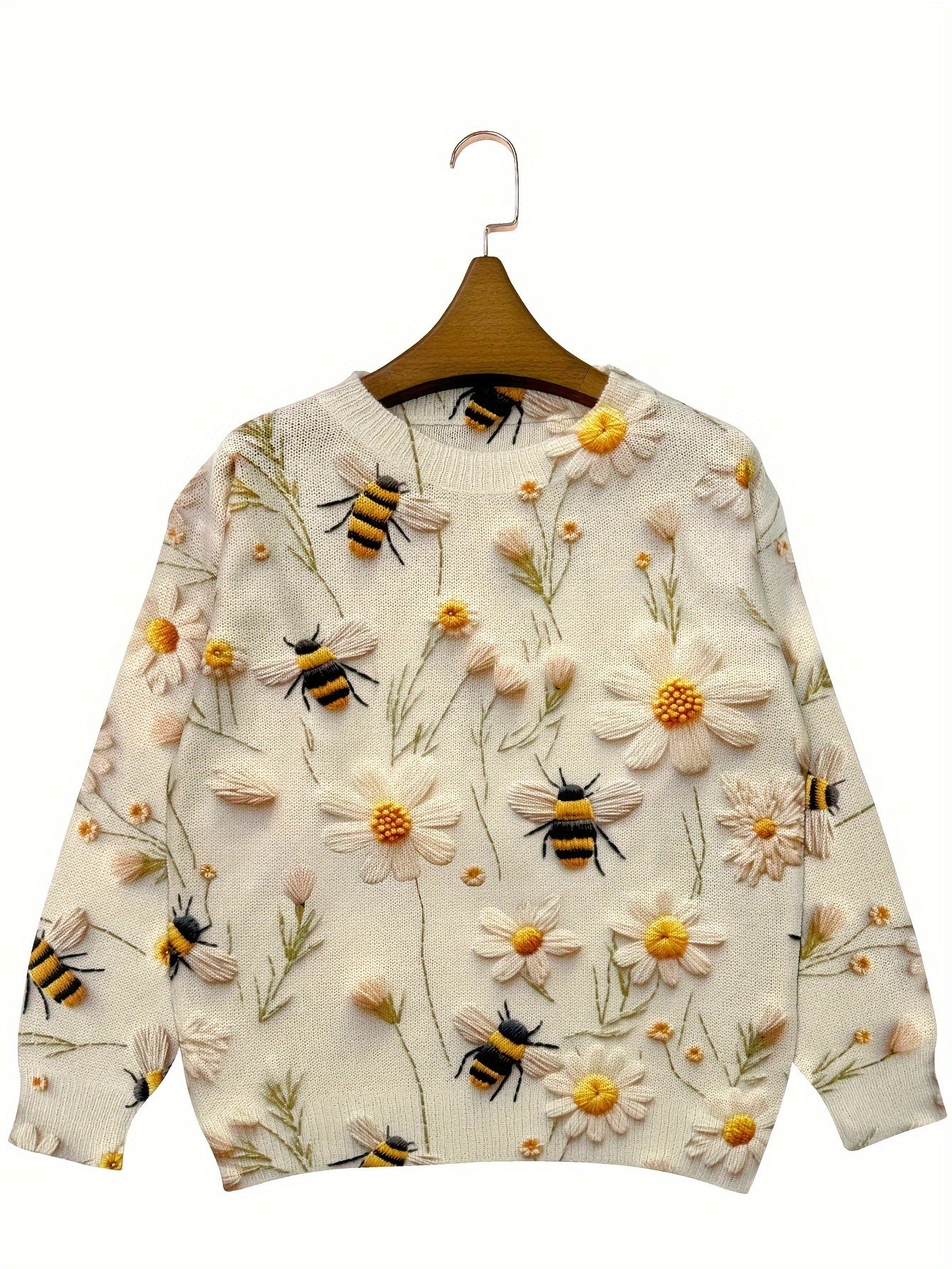 Fashionable Ladies Bee Print Jumper