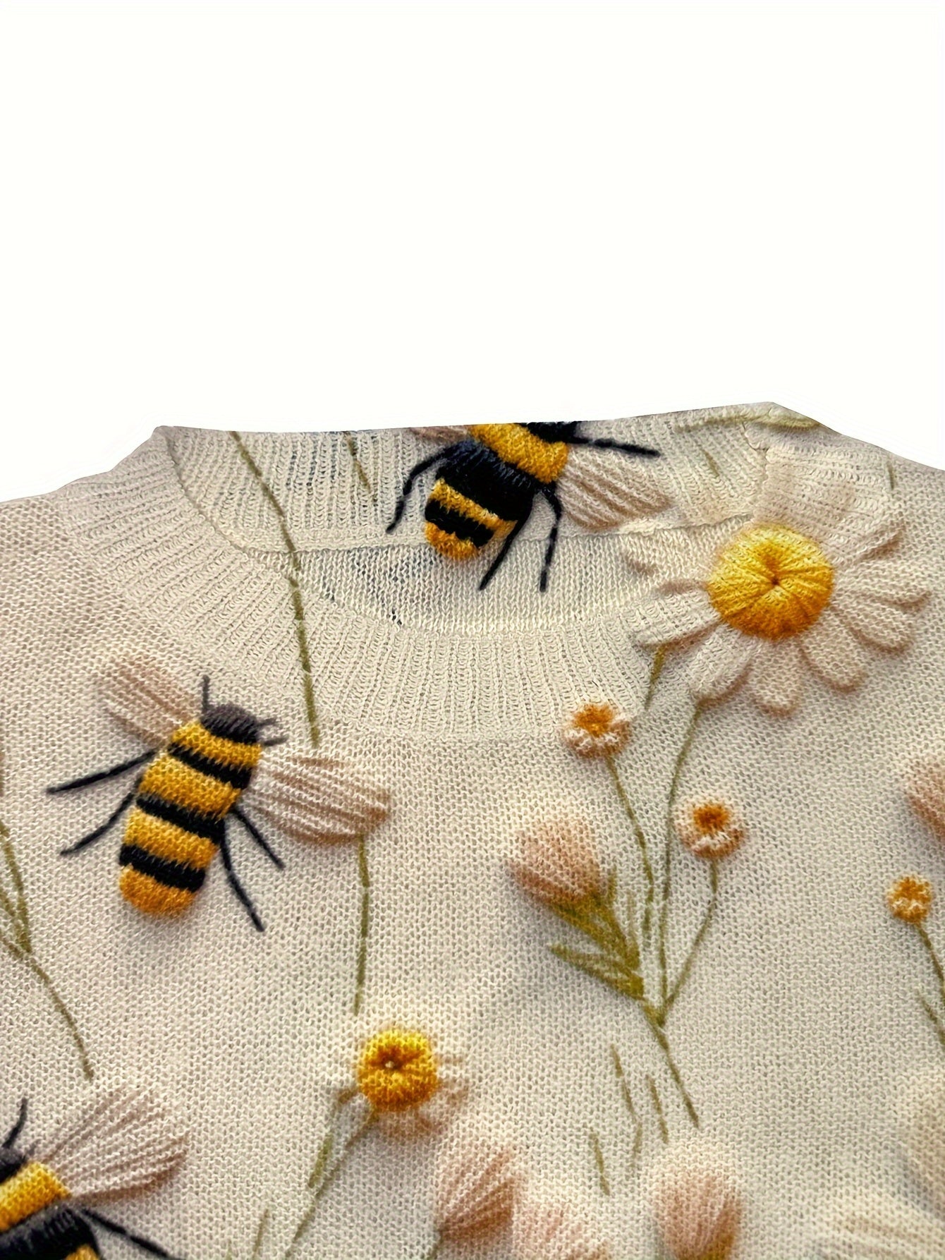 Fashionable Ladies Bee Print Jumper
