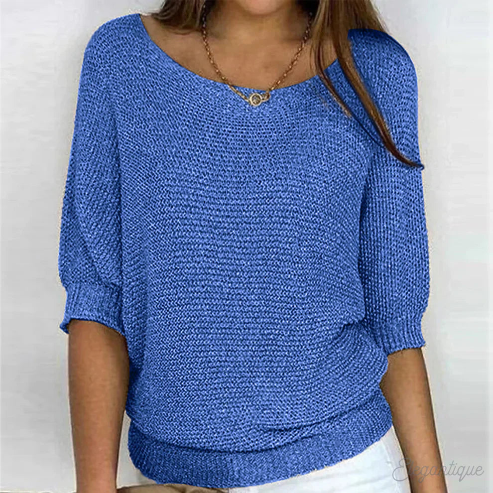 Soft Breathable Knit Pullover Sweater
