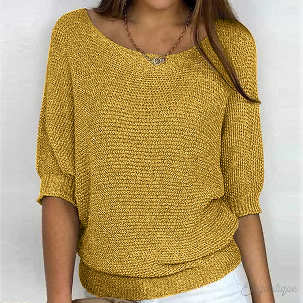 Soft Breathable Knit Pullover Sweater - OutfitLondon