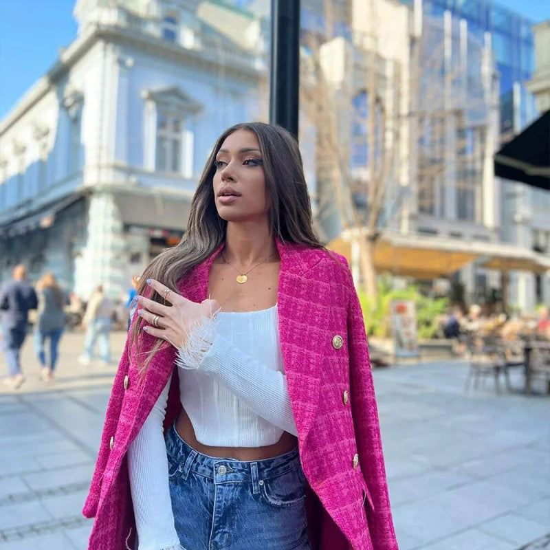Fashionable Rose Blazer for Ladies - OutfitLondon