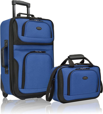Compact 2-Piece Lightweight Carry-On Luggage Set with Spinner Wheels