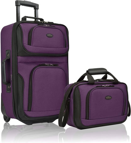 Compact 2-Piece Lightweight Carry-On Luggage Set with Spinner Wheels