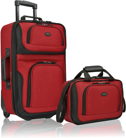 Compact 2-Piece Lightweight Carry-On Luggage Set with Spinner Wheels