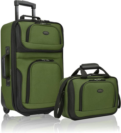 Compact 2-Piece Lightweight Carry-On Luggage Set with Spinner Wheels