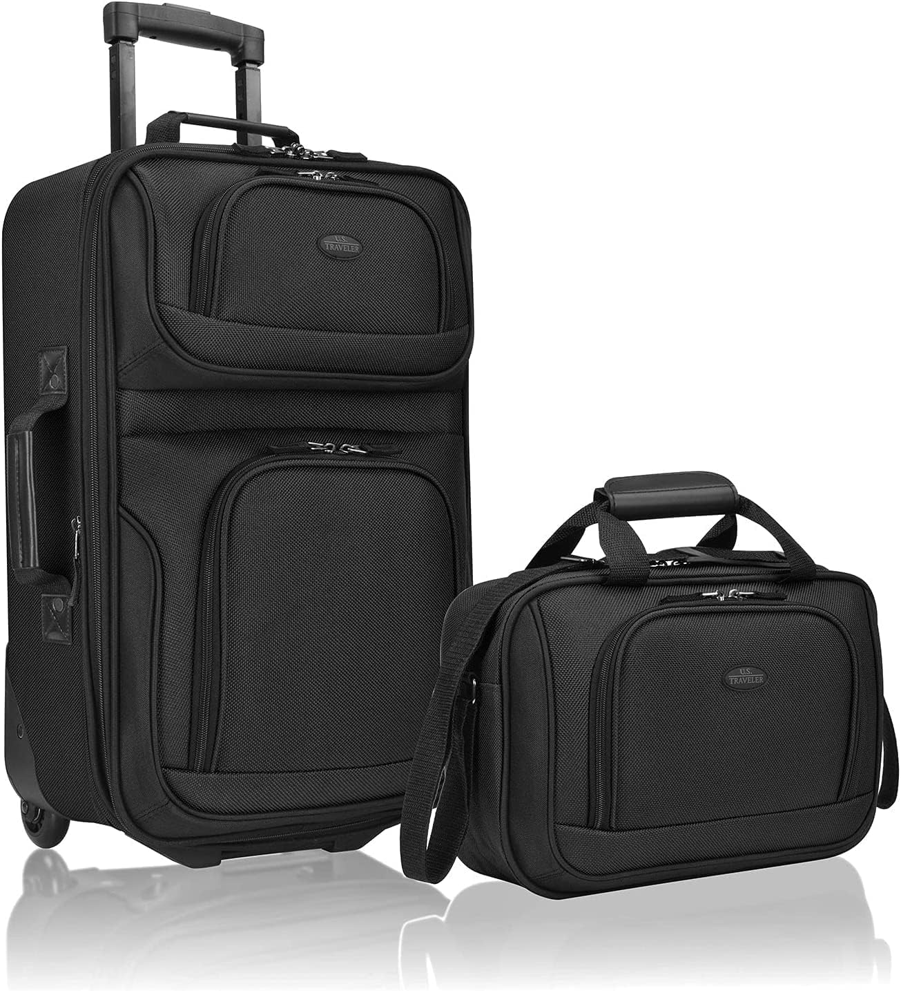 Compact 2-Piece Lightweight Carry-On Luggage Set with Spinner Wheels