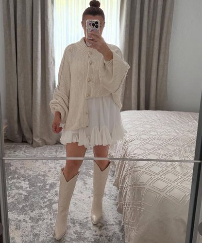 Soft Beige Women's Oversized Sweater Cardigan