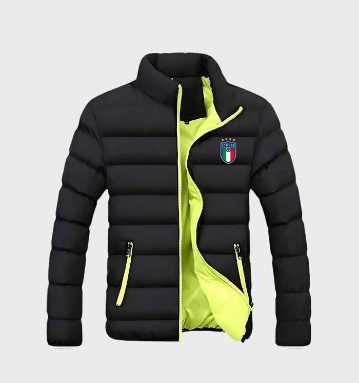 Warm Men's Padded Down Jacket with Logo