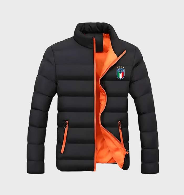 Warm Men's Padded Down Jacket with Logo
