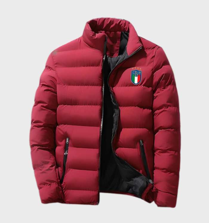Warm Men's Padded Down Jacket with Logo