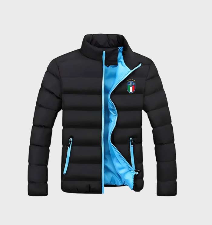Warm Men's Padded Down Jacket with Logo