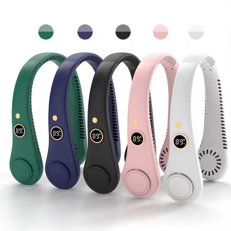 Unisex 5-Speed Neck Cooling Fan - Portable & Bladeless Design