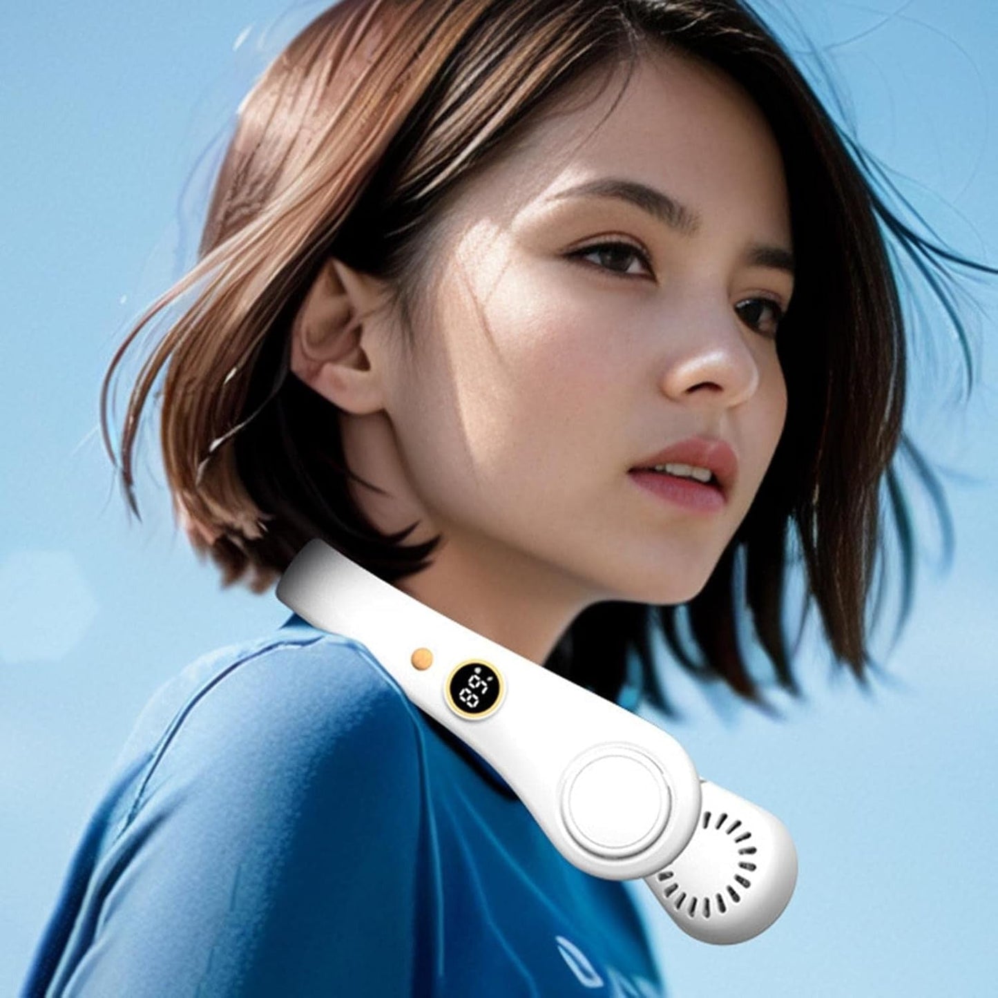Unisex 5-Speed Neck Cooling Fan - Portable & Bladeless Design
