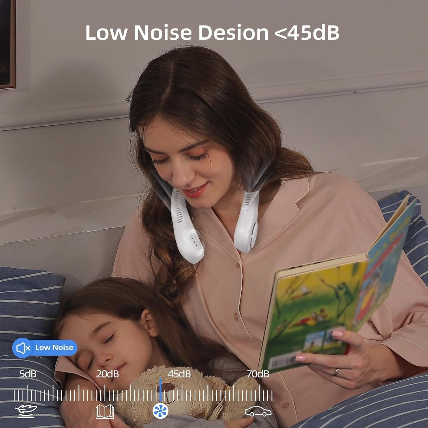 Unisex 5-Speed Neck Cooling Fan - Portable & Bladeless Design