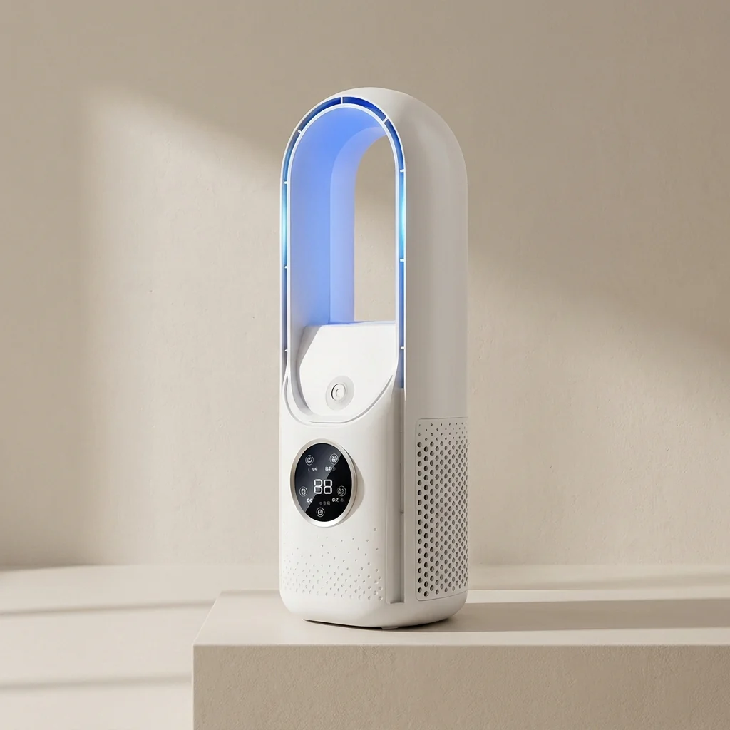 Unisex 6-Speed Bladeless Personal Air Cooler with Humidifier