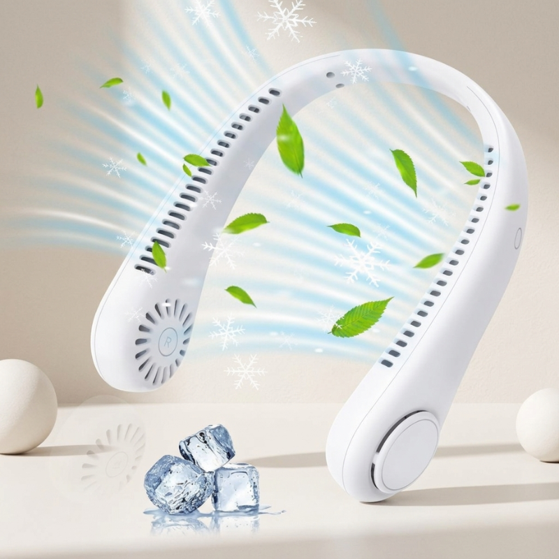 Unisex Bladeless Neck Fan - Rechargeable & Portable for Cooling
