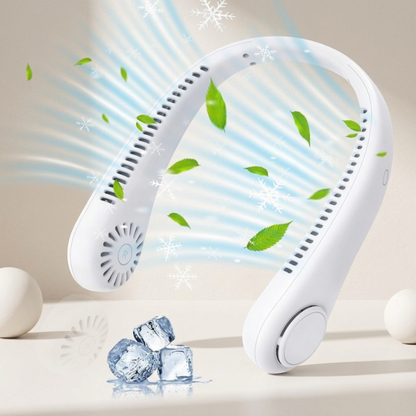Unisex Bladeless Neck Fan - Rechargeable & Portable for Cooling