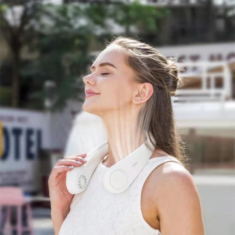 Unisex Bladeless Neck Fan - Rechargeable & Portable for Cooling