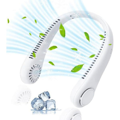 Unisex Bladeless Neck Fan - Rechargeable & Portable for Cooling