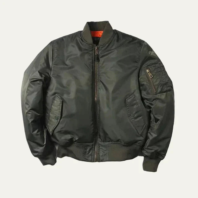 Practical Water Resistant Bomber Jacket with Pocket Detail