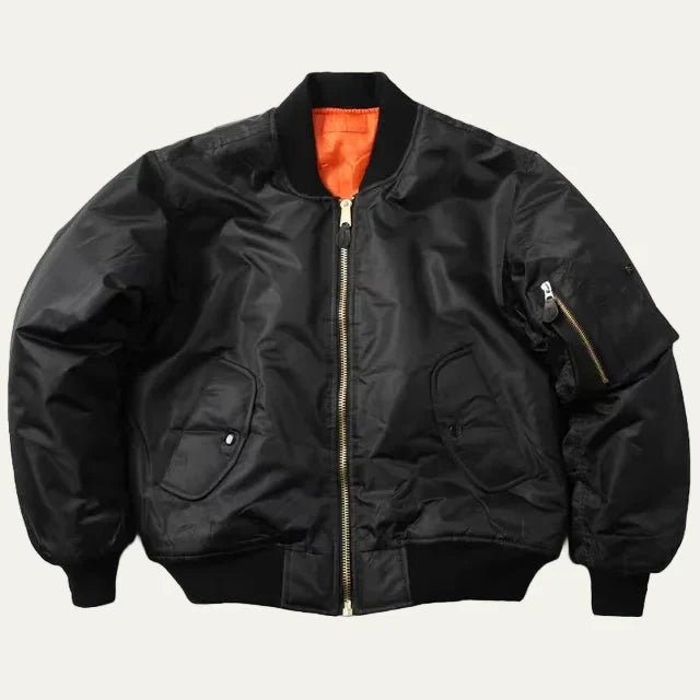 Practical Water Resistant Bomber Jacket with Pocket Detail
