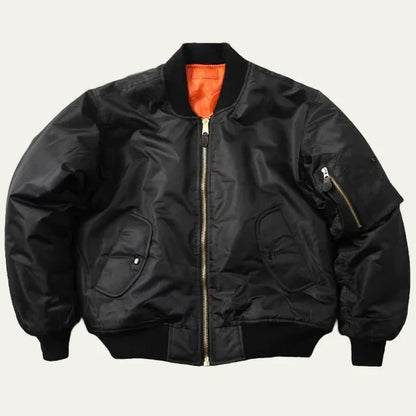 Practical Water Resistant Bomber Jacket with Pocket Detail