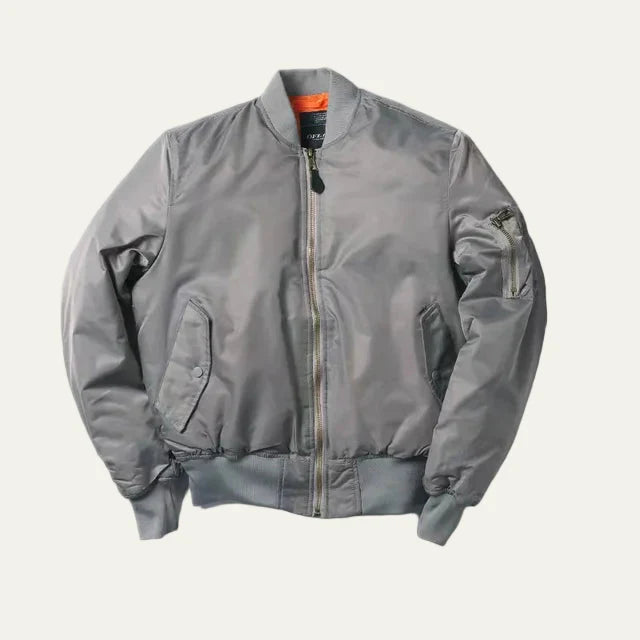 Practical Water Resistant Bomber Jacket with Pocket Detail