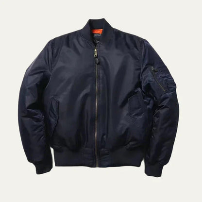 Practical Water Resistant Bomber Jacket with Pocket Detail