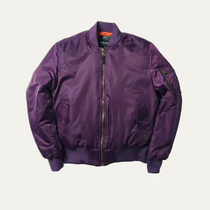 Practical Water Resistant Bomber Jacket with Pocket Detail
