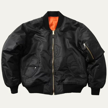 Practical Water Resistant Bomber Jacket with Pocket Detail