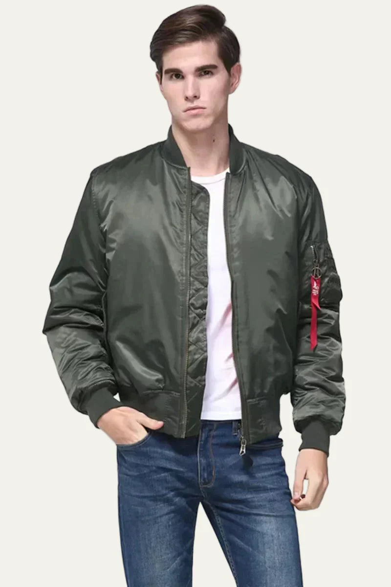 Practical Water Resistant Bomber Jacket with Pocket Detail
