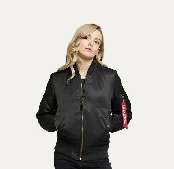 Practical Water Resistant Bomber Jacket with Pocket Detail