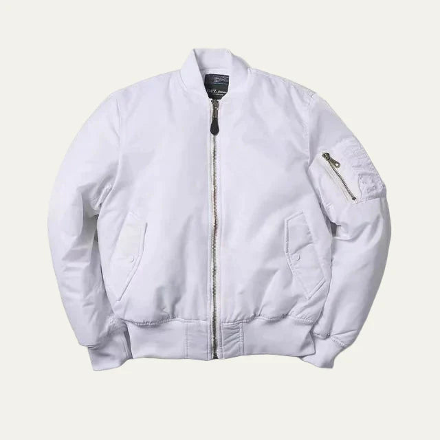 Practical Water Resistant Bomber Jacket with Pocket Detail