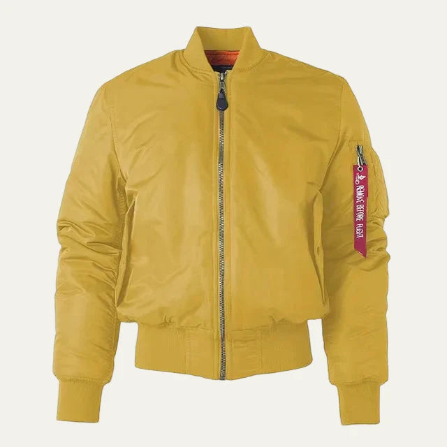 Practical Water Resistant Bomber Jacket with Pocket Detail